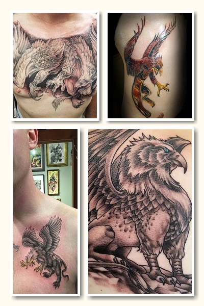 Тату грифон поєднує в собі енергетику двох дуже могутніх тварин