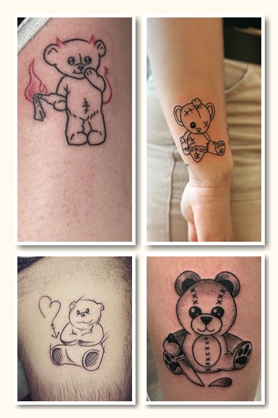 Варіанти малюнку Тату ведмедик 