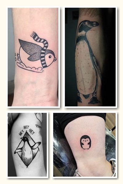 Для татуювання із зображенням пінгвіна підходять різні стилі