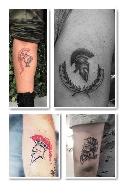 Татуювання шолом спартанця обирають чоловіки