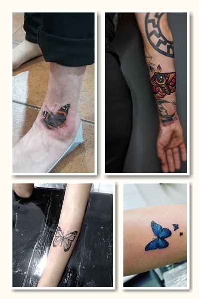 Де розміщують татуювання метелик