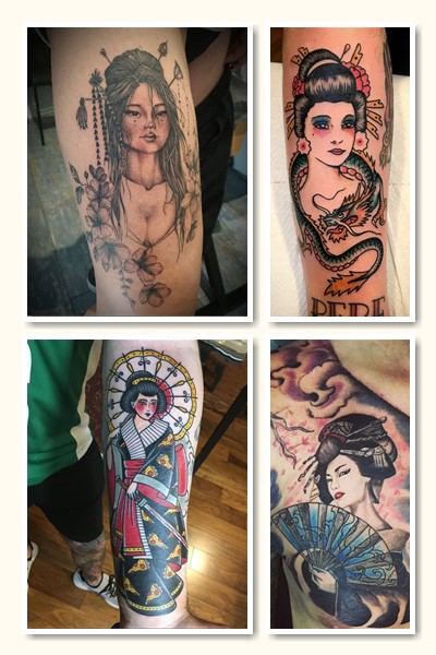 Чоловіче тату гейша