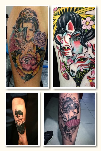 Жіночий варіант тату гейша 