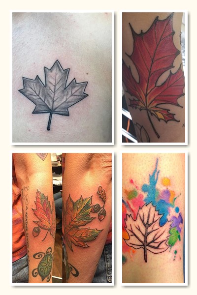 Тату кленовий лист – красивий візерунок