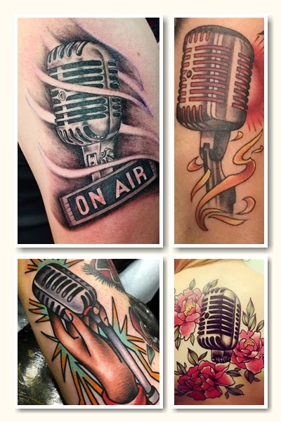 мікрофон з крилами тату