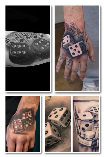 Тату із зображенням гральних кісток