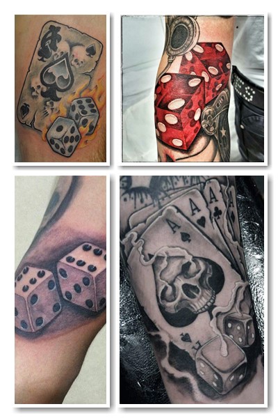 Де розміщують тату гральні кості