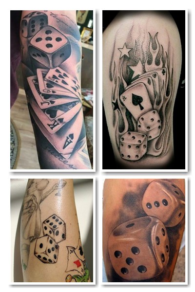 Зображення гральних кісток тату