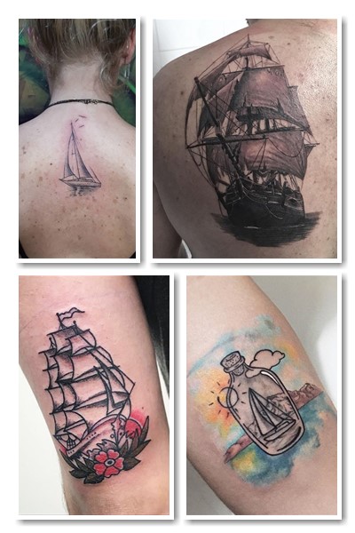 Жіночий варіант тату вітрильник