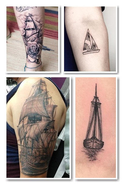 татуювання з вітрильником