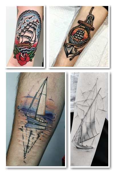 тату з вітрильником у Києві
