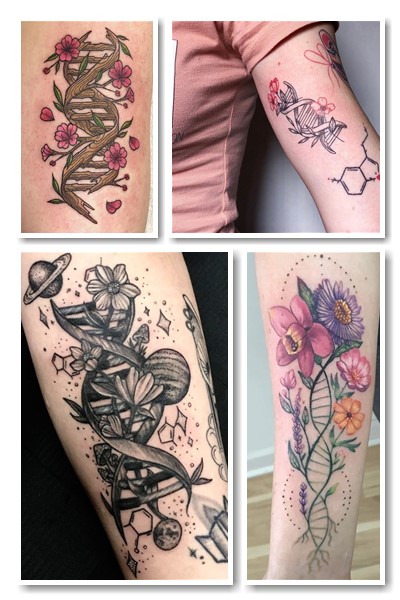 Жіночий та чоловічий варіант татуювання ДНК