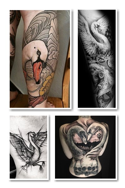 Де розміщують татуювання лебідь