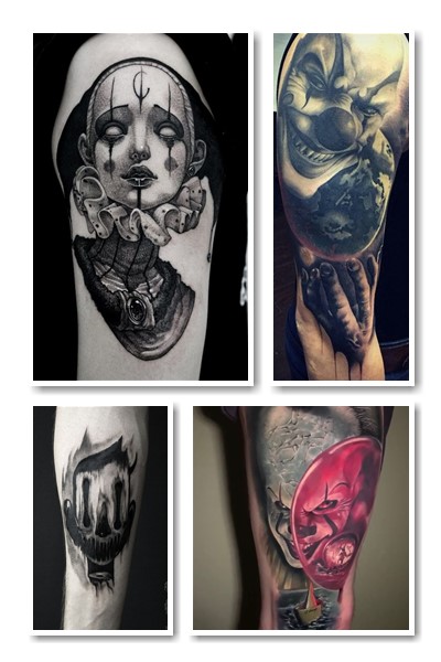 хорор клоун тату