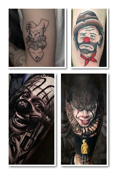 Особливості та види татуювань Клоуни