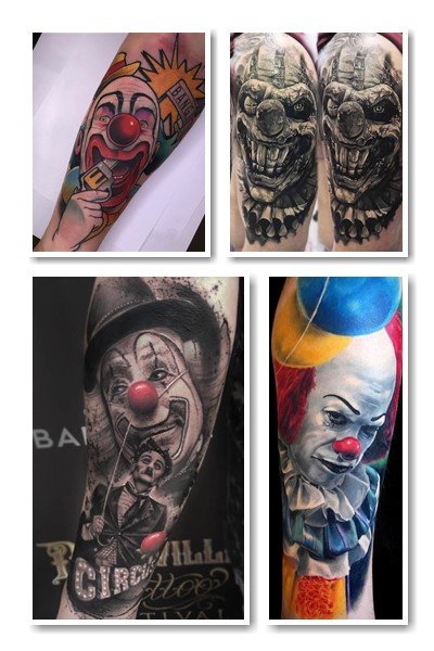 Тату клоун виглядають ефектно
