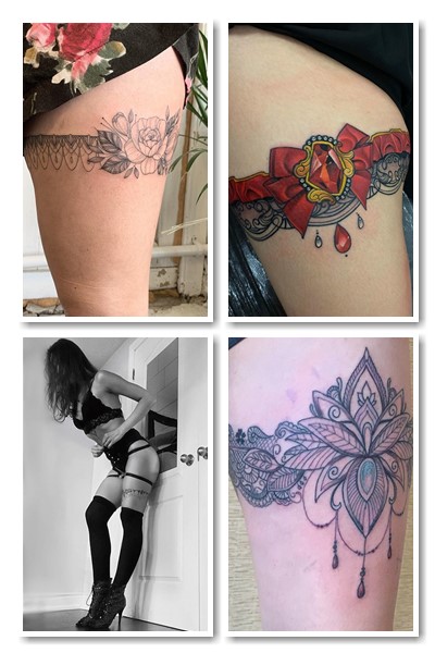 Тату підв’язка та панчохи – естетичні жіночні малюнки