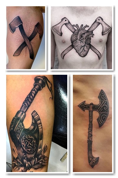 Тату сокира підкреслює силу