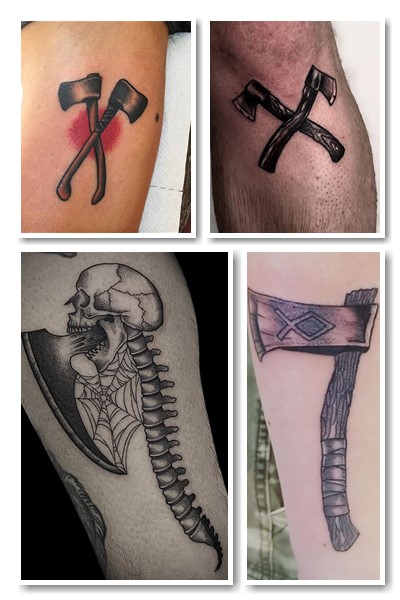 Стилі та місця нанесення Тату сокира 