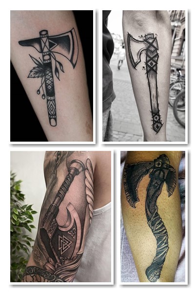 Тату сокира ефектно виглядає 