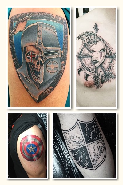 Тату щит можна зобразити на різних частинах тіла