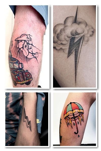 Варіанти та місця нанесення тату блискавка