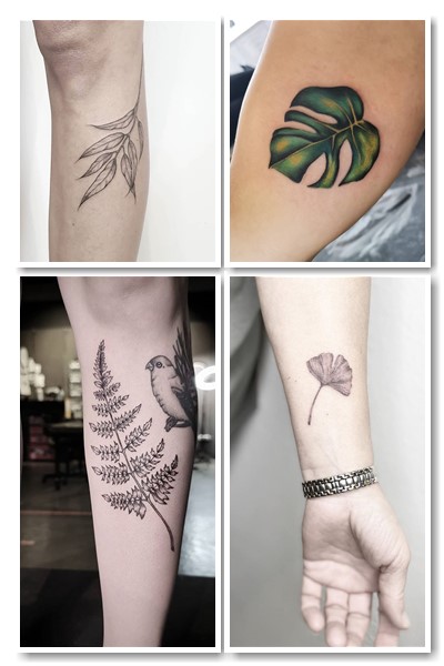 Татуировки с изображением раскрывающихся листьев 