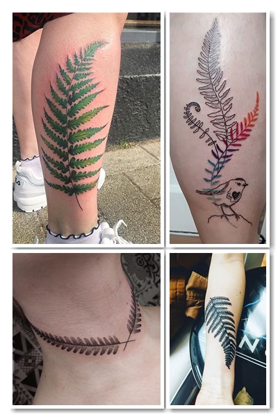 дизайн тату лист папороті