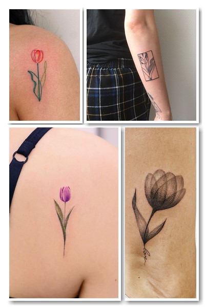 жіноче тату тюльпан