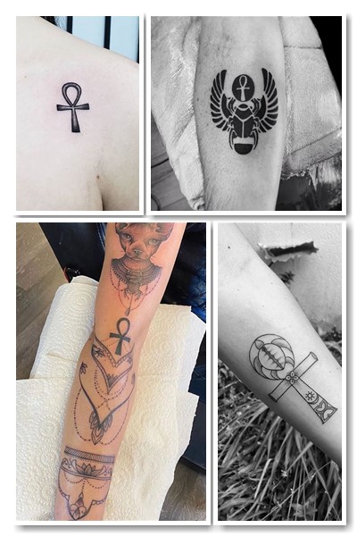 Канонічне тату єгипетський хрест з кільцем