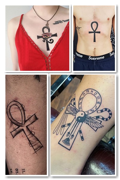 Анкх тату найчастіше роблять монохромним 