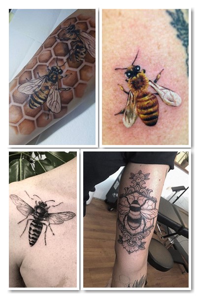 Чоловічий та жіночий варіант тату бджола