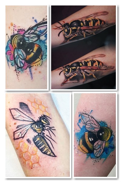 Тату оса підходить як чоловікам, так і жінкам 