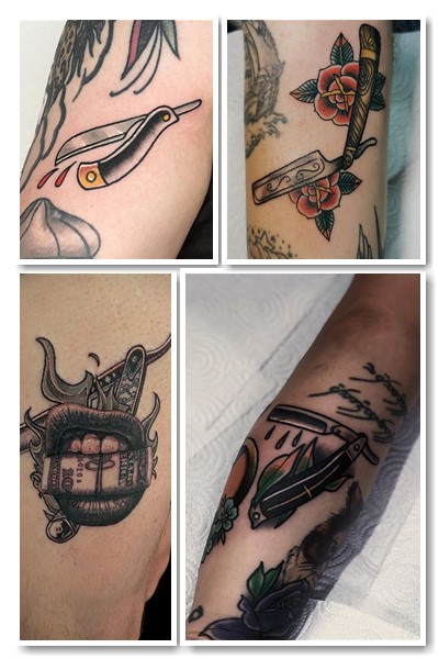 Стилі та місця нанесення Тату бритва