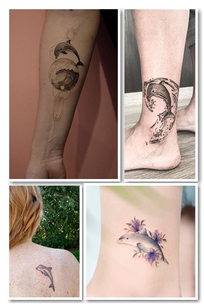 Чоловічі татуювання дельфіни 