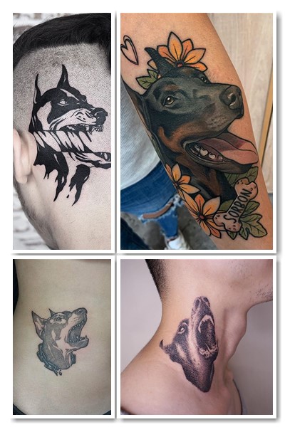 варіанти тату доберман