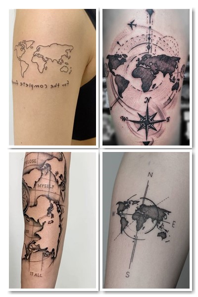 Татуювання з картою світу
