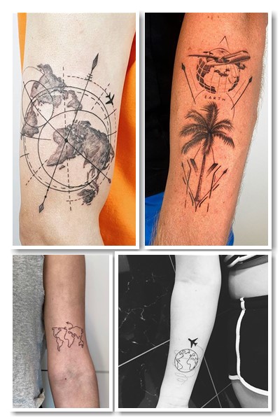 Колір татуювання карта світу