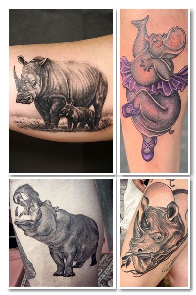 Значення тату носоріг на жіночому тілі