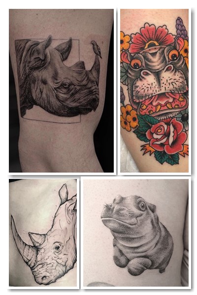 Тату бегемот та носоріг