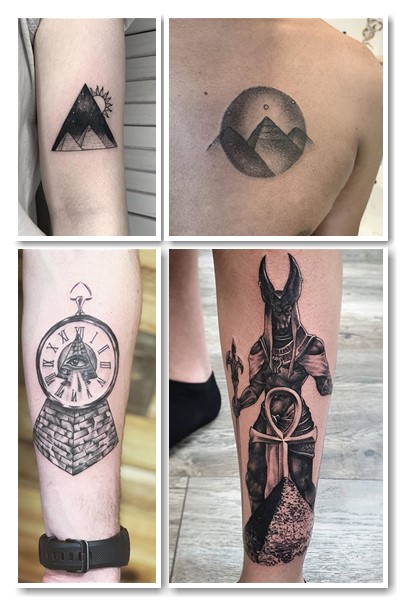 Тату піраміда виконується в різних стилях