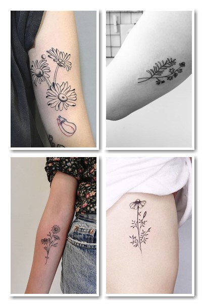 Розташування татуювання ромашка 