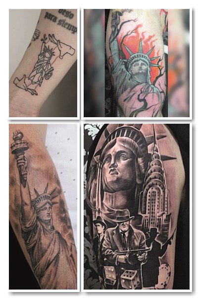 Тату свобода у вигляді статуї