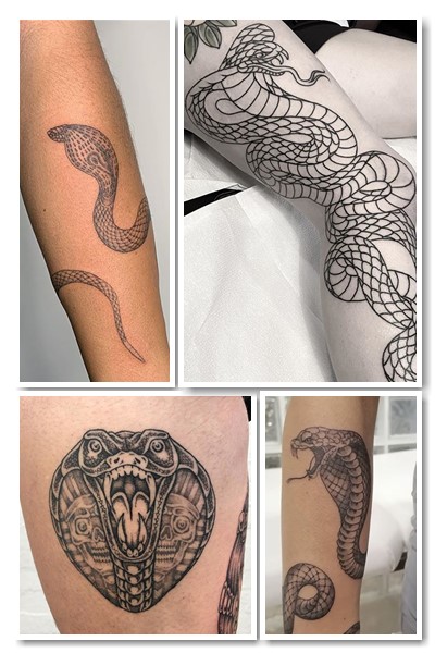 Зображення кобри на тілі тату