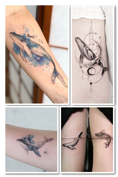 Тату кит для чоловіка та жінки