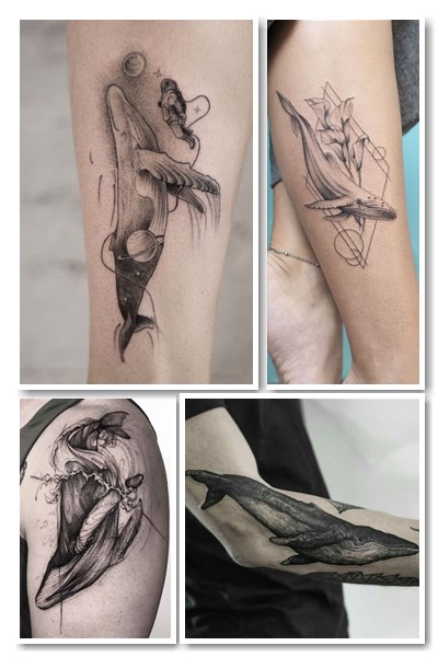 Тату кит на тілі