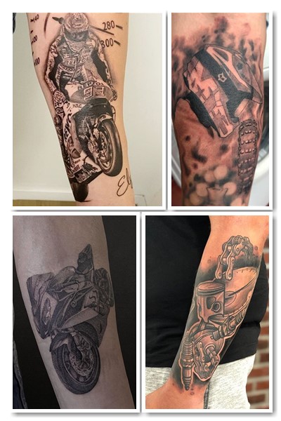татуювання мотоцикла може бути прикрашене