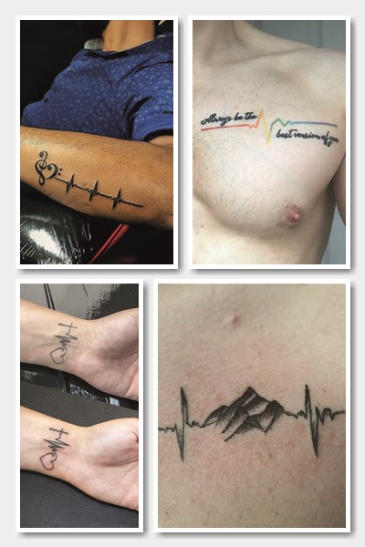 Тату із зображенням кардіограми 