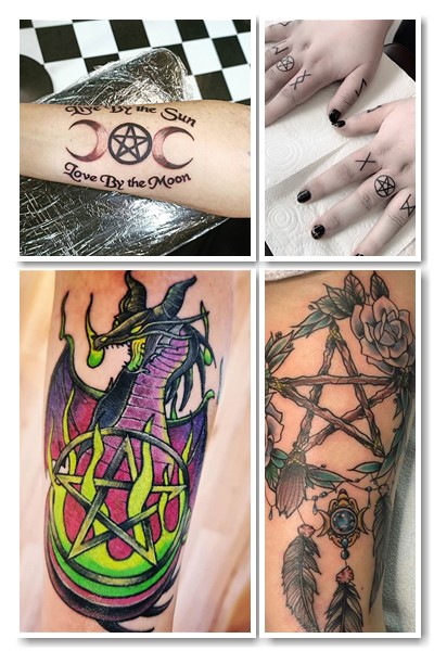 Стилі та місця нанесення тату пентаграма