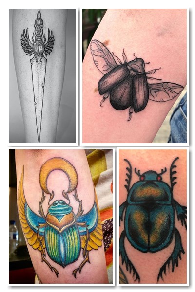 Місця нанесення та стилі тату жук скарабей